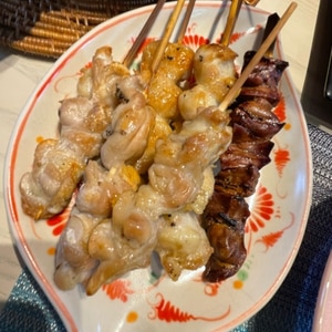 魚焼きグリルで！タレ付き焼き鳥で居酒屋気分♪